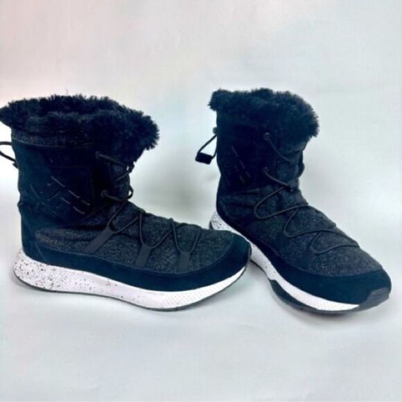 Sperry Women’s Seas Submariner Boots Wool Leather Black White Size 8 - Picture 1 of 11